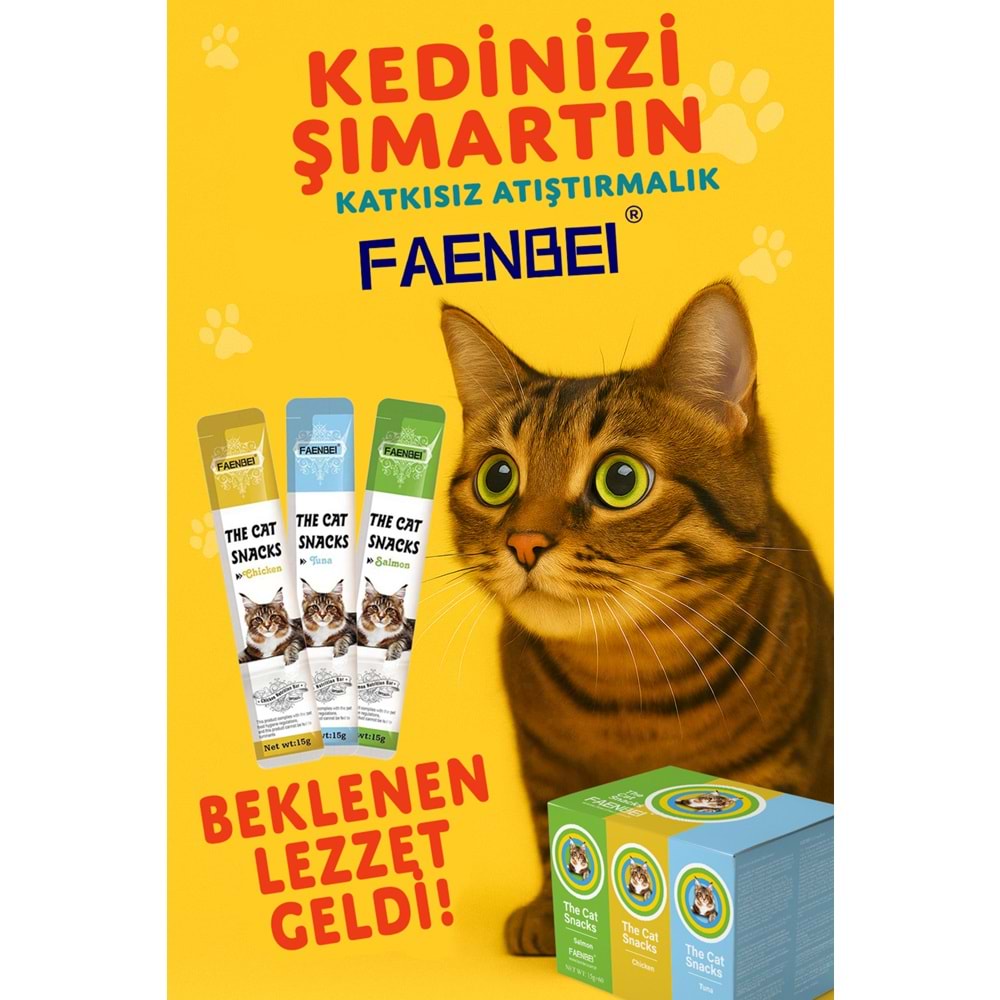 FAENBEI Pet Serisi Kedi Ödül Maması Karışık 60 lı Kutu