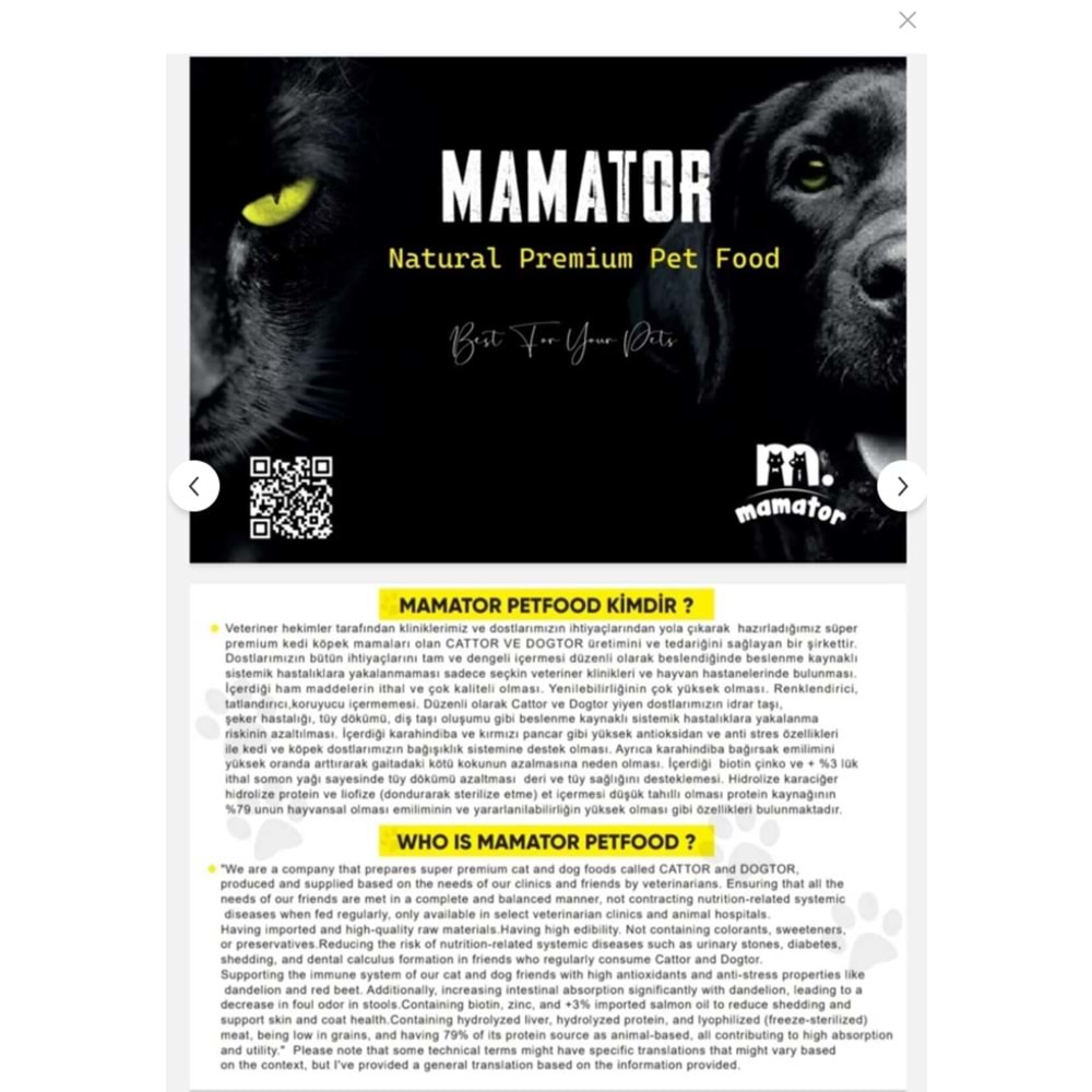 Mamator Inspector Adult Yetişkin Köpek Mamasi 15 Kg Hypoallergenic