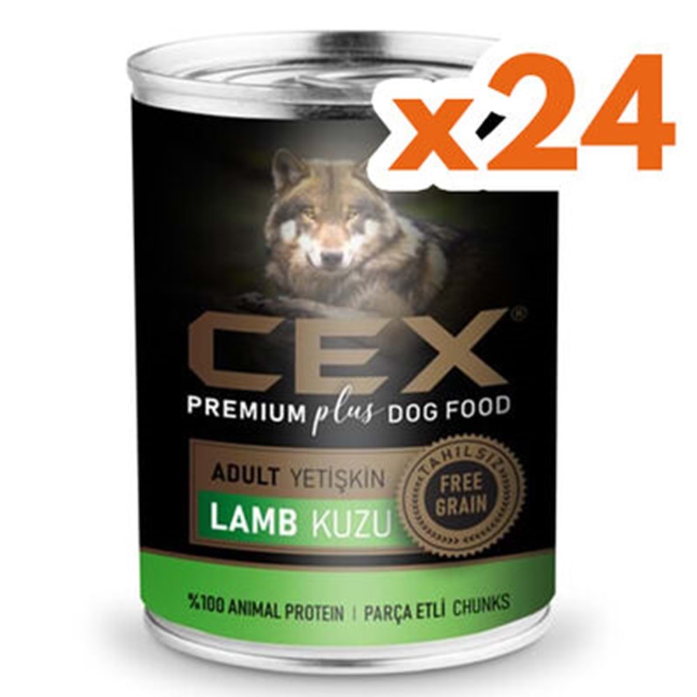 Cex Parça Etli Tahılsız Kuzulu Köpek Konservesi 415 Gr x 24 Adet