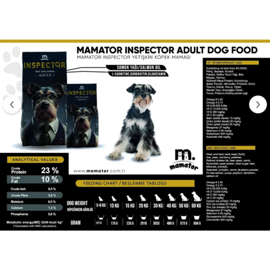 Mamator Inspector Adult Yetişkin Köpek Mamasi 15 Kg Hypoallergenic