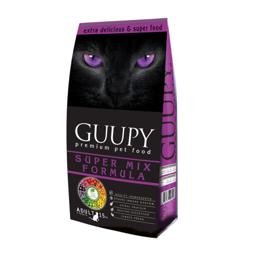 Guupy Süpermix Multicolor Kedi Maması 15 kg.