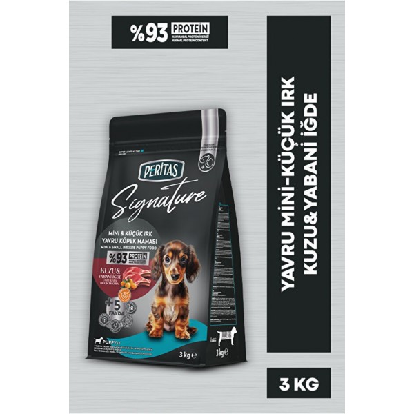 PERİTAS Signature Kuzulu Küçük Irk Yavru Köpek Maması 3 Kg